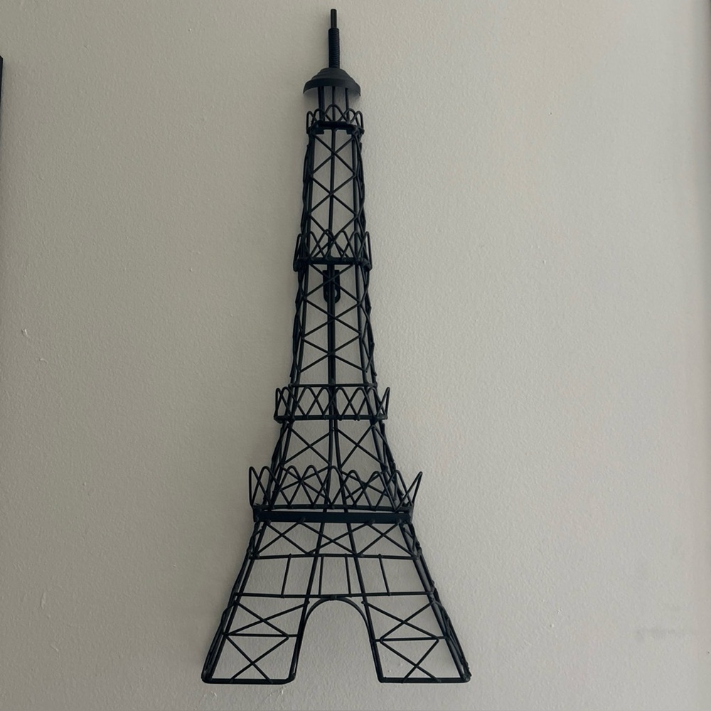 Black Metal Eiffel Tower Wall Decor 24"